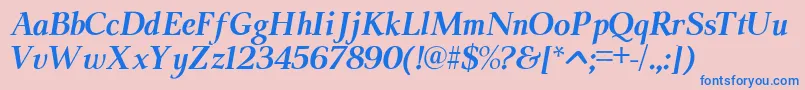 ModerataserifBoldItalic Font – Blue Fonts on Pink Background