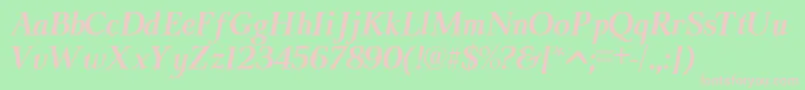 ModerataserifBoldItalic Font – Pink Fonts on Green Background