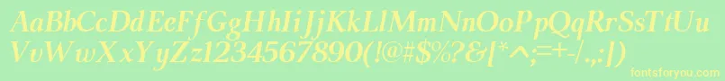 ModerataserifBoldItalic Font – Yellow Fonts on Green Background