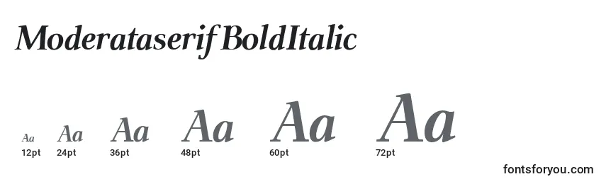 Размеры шрифта ModerataserifBoldItalic