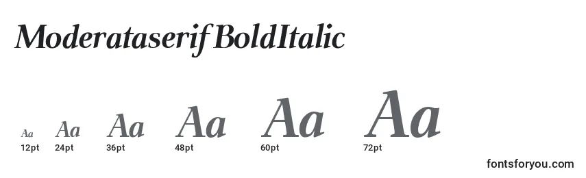 ModerataserifBoldItalic-fontin koot