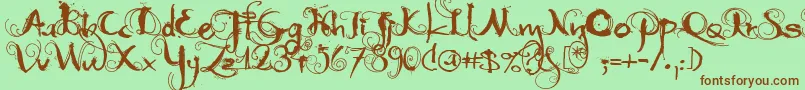 MoonlightShadow Font – Brown Fonts on Green Background