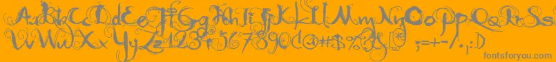 MoonlightShadow-Schriftart – Graue Schriften auf orangefarbenem Hintergrund