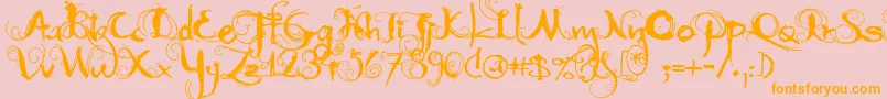 MoonlightShadow Font – Orange Fonts on Pink Background