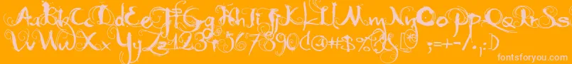 MoonlightShadowフォントについての詳細 フォントMoonlightShadow – オレンジの背景にピンクのフォント
