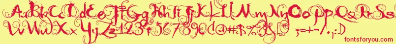 MoonlightShadow Font – Red Fonts on Yellow Background