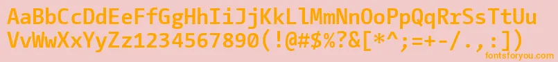フォントCamingocodeBold – オレンジの文字がピンクの背景にあります。