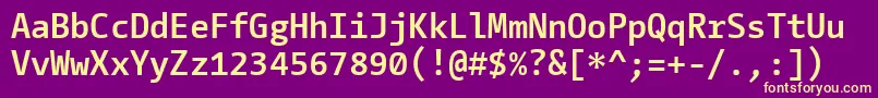 CamingocodeBold Font – Yellow Fonts on Purple Background