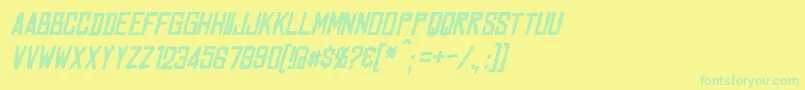 Fonte MarstonItalic – fontes verdes em um fundo amarelo