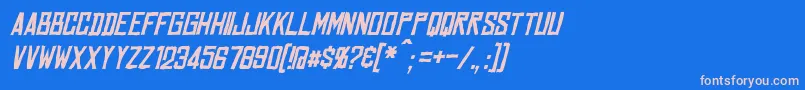 フォントMarstonItalic – ピンクの文字、青い背景