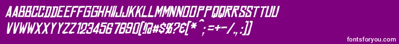 MarstonItalic-fontti – valkoiset fontit violetilla taustalla