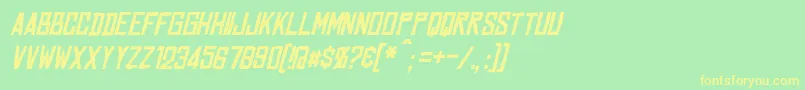 Fonte MarstonItalic – fontes amarelas em um fundo verde
