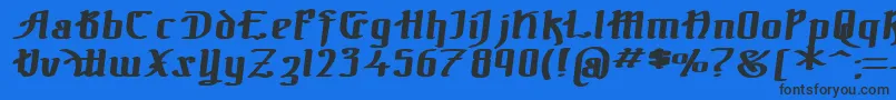 TheBlackBlocBoldItal Font – Black Fonts on Blue Background