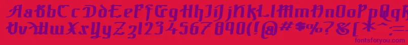 TheBlackBlocBoldItal Font – Purple Fonts on Red Background