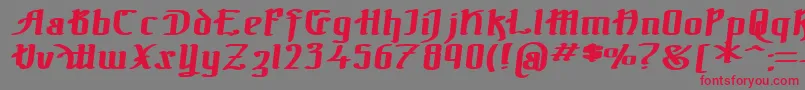 TheBlackBlocBoldItal Font – Red Fonts on Gray Background