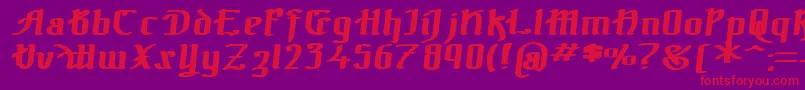 TheBlackBlocBoldItal Font – Red Fonts on Purple Background