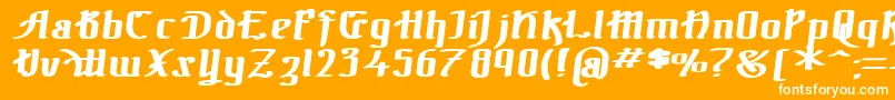 フォントTheBlackBlocBoldItal – オレンジの背景に白い文字