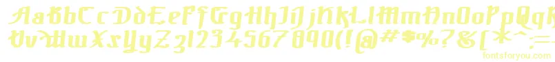 TheBlackBlocBoldItal Font – Yellow Fonts on White Background
