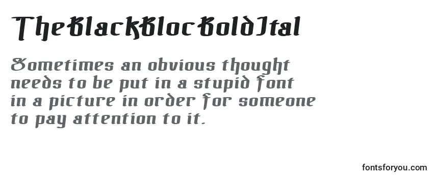 TheBlackBlocBoldItal-fontti