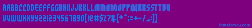 SpaceCrusader Font – Blue Fonts on Purple Background