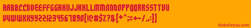 SpaceCrusader Font – Red Fonts on Orange Background