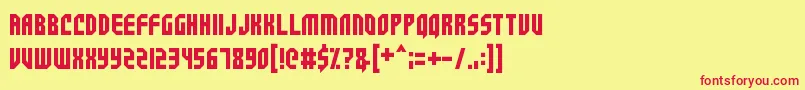 SpaceCrusader Font – Red Fonts on Yellow Background