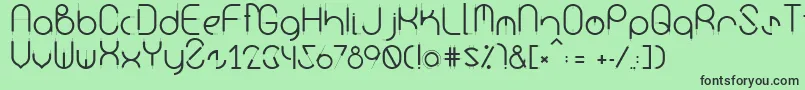 フォントKurba – 緑の背景に黒い文字