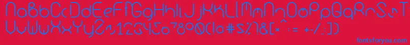 Kurba Font – Blue Fonts on Red Background