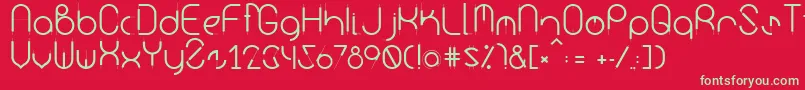 フォントKurba – 赤い背景に緑の文字