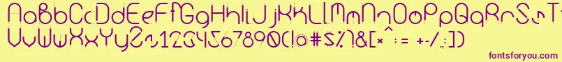 Kurba Font – Purple Fonts on Yellow Background