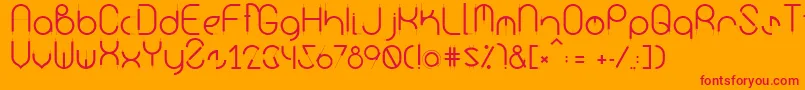 Kurba-Schriftart – Rote Schriften auf orangefarbenem Hintergrund