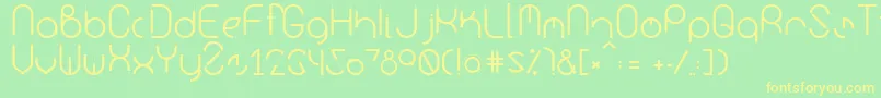 Kurba Font – Yellow Fonts on Green Background