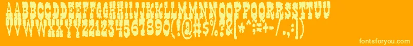 Gringonights-Schriftart – Gelbe Schriften auf orangefarbenem Hintergrund