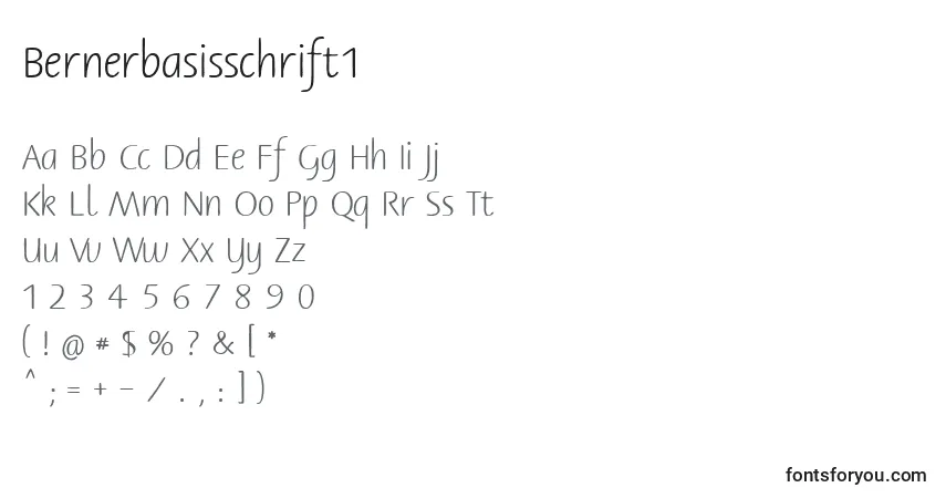 A fonte Bernerbasisschrift1 – alfabeto, números, caracteres especiais