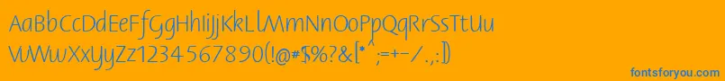 Bernerbasisschrift1 Font – Blue Fonts on Orange Background