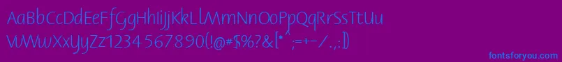 Bernerbasisschrift1 Font – Blue Fonts on Purple Background