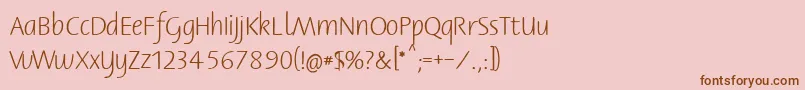 Bernerbasisschrift1 Font – Brown Fonts on Pink Background
