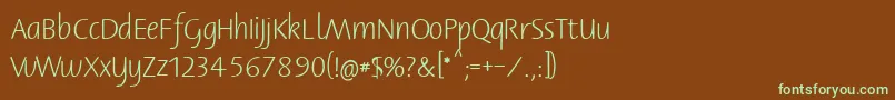 Bernerbasisschrift1 Font – Green Fonts on Brown Background
