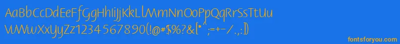 Bernerbasisschrift1 Font – Orange Fonts on Blue Background