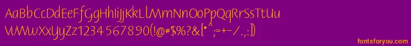 Bernerbasisschrift1 Font – Orange Fonts on Purple Background