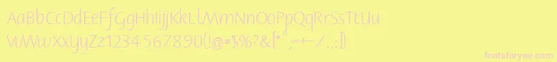フォントBernerbasisschrift1 – ピンクのフォント、黄色の背景
