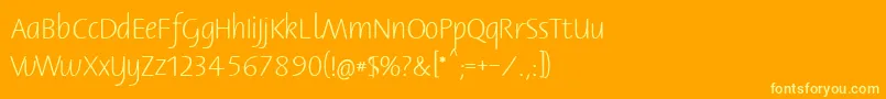Bernerbasisschrift1 Font – Yellow Fonts on Orange Background