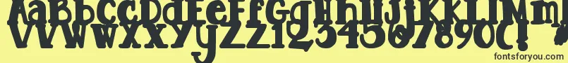 DjbTootsieWootsieBold Font – Black Fonts on Yellow Background