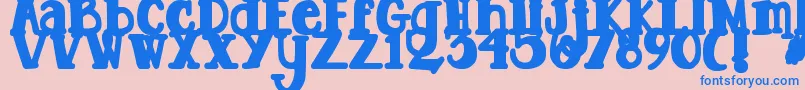Więcej informacji o czcionce DjbTootsieWootsieBold Czcionka DjbTootsieWootsieBold – niebieskie czcionki na różowym tle
