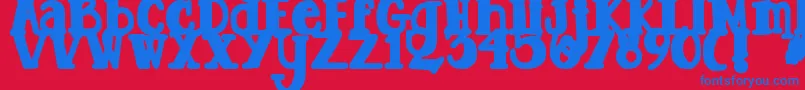DjbTootsieWootsieBold Font – Blue Fonts on Red Background