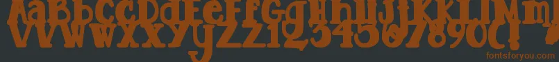 DjbTootsieWootsieBold Font – Brown Fonts on Black Background