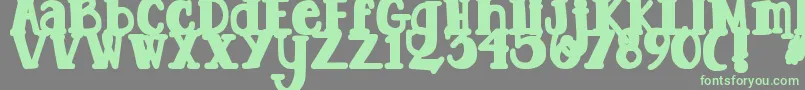 Fonte DjbTootsieWootsieBold – fontes verdes em um fundo cinza
