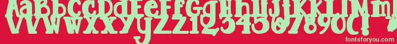 DjbTootsieWootsieBold Font – Green Fonts on Red Background