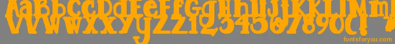 フォントDjbTootsieWootsieBold – オレンジの文字は灰色の背景にあります。