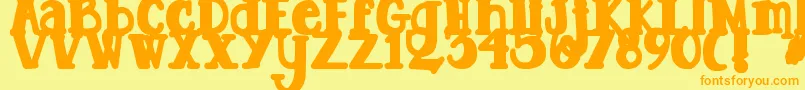 Fonte DjbTootsieWootsieBold – fontes laranjas em um fundo amarelo